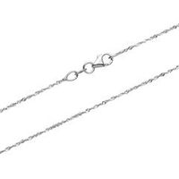 cadena shiny singapore de oro blanco 9 quilates