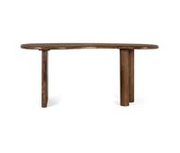elegante mesa escritorio de estilo rustico fabricado en madera de teka y acabado en color nogal