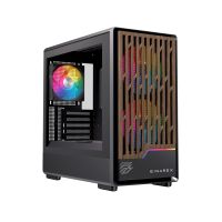 torre einarex pulse pm400 rgb black compacto madera 2x140mm micro atx cristal templado