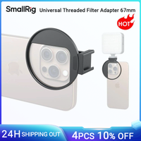 adaptador de filtro roscado universal smallrig de 67 mm para filtros magneticos de 67 mm con soporte de zapata fria para luces de video y microfonos -5174