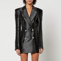 rotate birger christensen embellished satin-twill blazer dress - dk 36uk 10