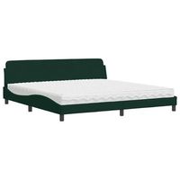 cama con colchon dover terciopelo verde oscuro 200x200 cm vidaxl