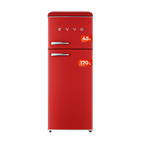 evvo frigorifico 2 puertas f45 retro refrigerador 170 litros congelador 45 litros cajon crisper zone varios colores