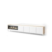 mueble tv archidona-02 con chimenea y luces led integradas