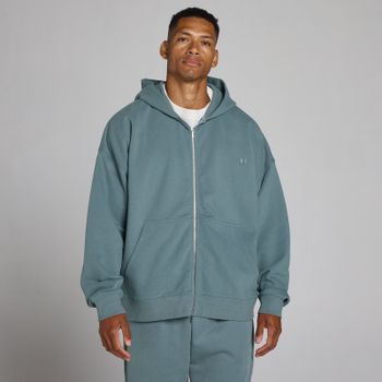 Sudadera con capucha oversize con cremallera bidireccional - Azul futuro - XS