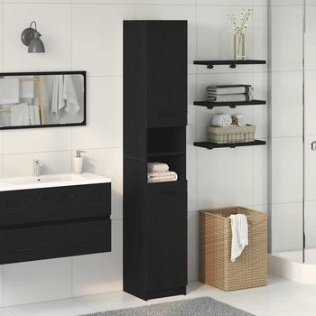 Mueble De Cuarto De Baño Roble Negro 32 X 34 X 188,5 Cm Vidaxl