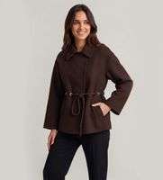 bash para mujer 1h26kam abrigo kam marron 38 casual lana clasico