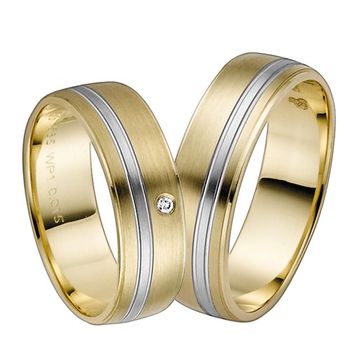 Alianzas oro amarillo y blanco 6mm