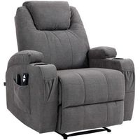 sillon hepler con funcion de masaje tela gris 94x83x105 cm clp