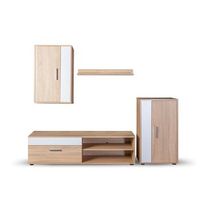 conjunto muebles de salon eco blanco y cambria 190x165 cm