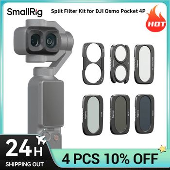 Kit de Filtros Divididos SmallRig para DJI Osmo Pocket 4P, ND16, ND64, ND256, Filtro CPL con Base Magnética, Apilables, 6658