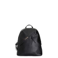 mochila de suave piel ecologica con bolsillo delantero y tirador de cremallera anudado black