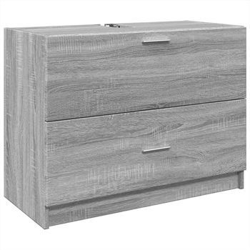 Mueble De Almacenaje | Armario De Lavabo Madera De Ingeniería Gris Sonoma 78x37x59 Cm