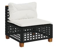 vidaxl sofa de jardin sin reposabrazos con cojines ratan pe negro