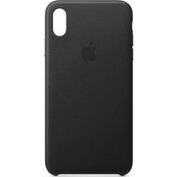 apple iphone xs max leather case - black black