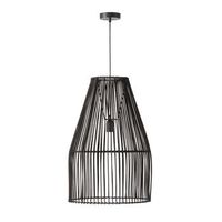 lampara techo de mimbre negro estilo natural industrial
