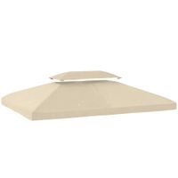 outsunny toldo de recambio 4x3 m con techo doble orificios de drenaje y proteccion uv solo toldo no incluye marco blanco crema