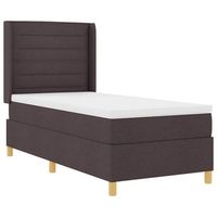 cama tipo box spring con tiras led marron 90 x 190 cm tela vidaxl
