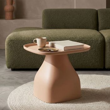 Mesa de centro de plástico rosa 48x48x38 cm