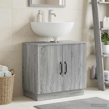 Vidaxl Mueble De Lavabo Para Baño Hoorn Sonoma Gris