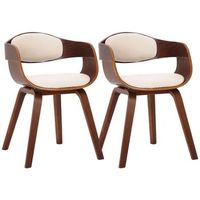set de 2 sillas de salon kingston en polipiel simil cuero nogalcrema 46x49x73 cm clp