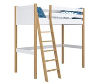 cama alta de madera n04 blanco  roble