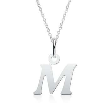 Cadena de letras M de plata 925