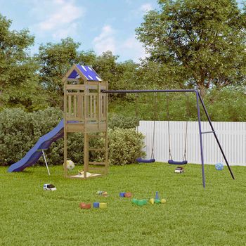 Parque Infantil | Área De Juegos De Exterior Madera De Pino Impregnada Cfw782926