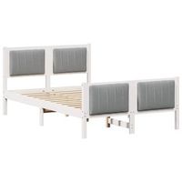 estructura de cama con cabecera y gris claro 120 x 200 cm