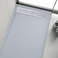 plato de ducha resina elite ceniza  90x200cm rejilla inox