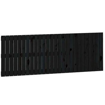 Cabecero De Cama De Pared Madera Maciza Pino Negro 166x3x60 Cm