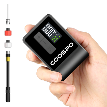 COOSPO Mini bomba de aire eléctrica inflador Digital portátil 120PSI 500mAh MTB accesorios de bicicleta de carretera para neumáticos Schrader Presta