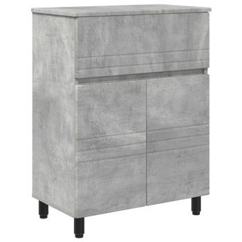 Unidad De Tocador De Baño Gris Hormigón 60 X 35 X 80 Cm Vidaxl