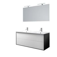 composicion bano de bano doble lavabo 4 piezas igea blanco mate en mdf
