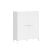 aparador alto 4 puertas 90x35x110 cm solaria blanco brillante