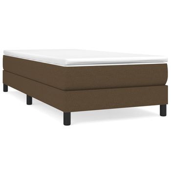 Cama Individual | Cama Para Adultos | Estructura De Cama Box Spring Tela Marrón 90x190 Cm