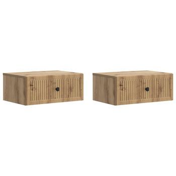 Armario De Noche 2 Uds. Roble Artisan 49 X 34,5 X 20 Cm Vidaxl