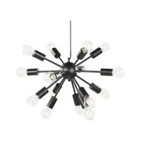 lampara de techo de metal negro 115 cm 15 luces bombillas iluminacion ambiente moderno balagas