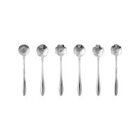 cucharas de postre flor plateadas - set de 6