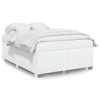 cama de matrimonio  cama de adulto  estructura de cama sin colchon cuero sintetico blanco 140x200cm