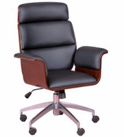 silla de oficina para ejecutivos en madera oscura negro