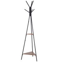 homcom perchero de pie metalico forma de arbol dormitorio oficina para colgar ropa bolsas sombrero 6 ganchos 2 estantes 325x455x182cm   aosom espana