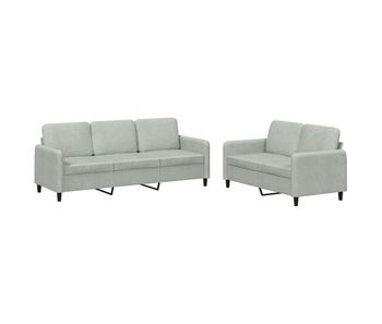 Vidaxl juego de sofás 2 piezas terciopelo gris claro