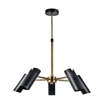 Lampara marrakech 5xgu10 negro/cuero regx58x58 cm orientable