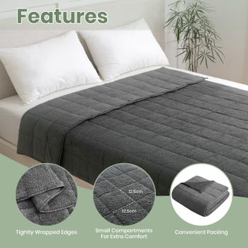 Manta de peso Good Nite de 8 kg para adultos, manta suave y pesada contra el estrés y para un mejor sueño, gris