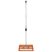 rastrillo de nivelacion de cesped de 50cm de jardin extensible 12-19m naranja