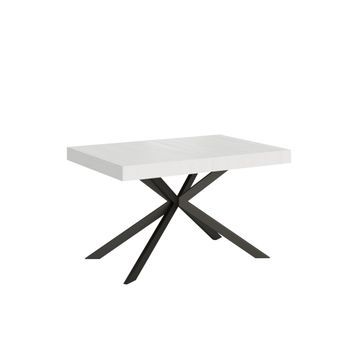 Mesa Extensible 80x140/224 Cm Plaker Fresno Blanco Patas Antracita