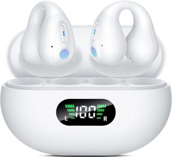 Auriculares inalámbricos Bluetooth, diseño de tipo «open-ear», con clip para la oreja, ultraligeros (4,5 g), Bluetooth 5.3, audio direccional, batería con una duración de 12 horas, compatibles con iOS