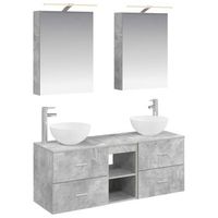 juego de muebles de bano 5 uds gris hormigon vidaxl