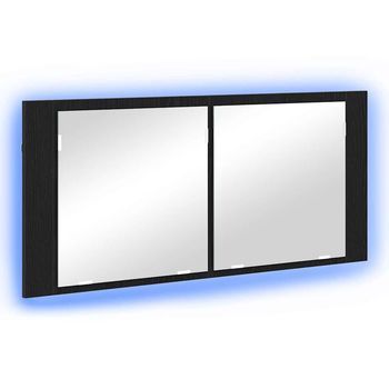 Espejo Led Cabinet Roble Negro 100 X 12 X 45 Cm Vidaxl